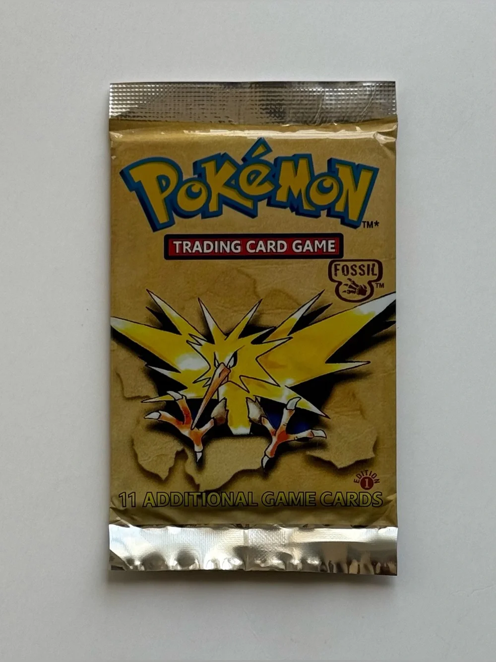 1999 Pokémon Fossil 1st Edition Sealed Booster Pack Zapdos Artwork WOTC Fan Art